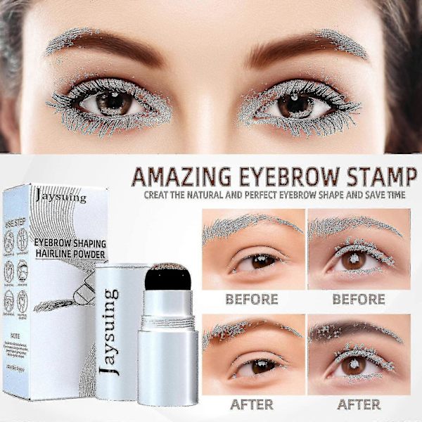 Jaysuing Øjenbryn Stemplet Sæt Øjenbryn Pulver Hårgrænse Øjenbryn Pleje Skygge Pulver Hårgrænse Touch Up Øjenbryn Form Bærbar |