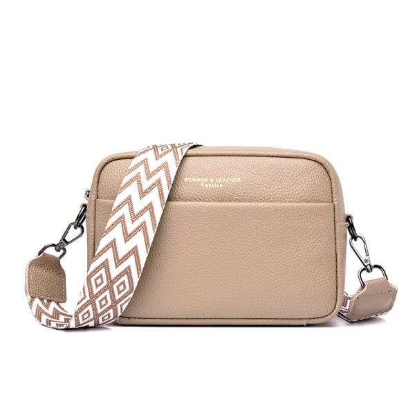 Liten Crossbody-väska Handväskor i äkta läder Khaki