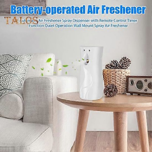 Automatisk Luftfrisker Spray Dispenser med Fjernkontroll Timer Funksjon Stille Drift Veggmontert Spray Luftfrisker white