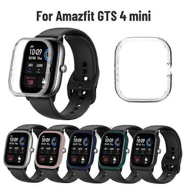 Beskyttende PC-deksel i glass for Amazfit GTS 4 Smartklokke Bumper skjermbeskytter for Huami Amazfit powder