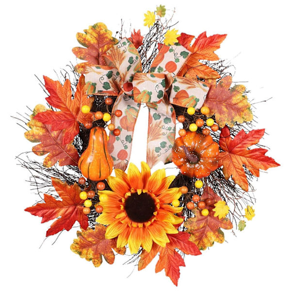 Solring Solroskrans Rosett Konstgjord Pumpa Solros Thanksgiving Dörrhängare