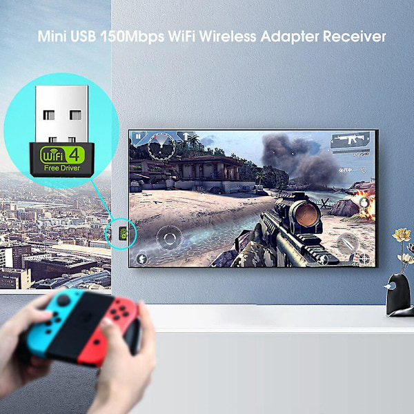 Mini USB Wifi-adapter 2.4G Wifi-dongle 150Mbps 802.11b/g/n USB2.0 Wifi-sender Wifi-mottaker Nettverkskort RTL8188