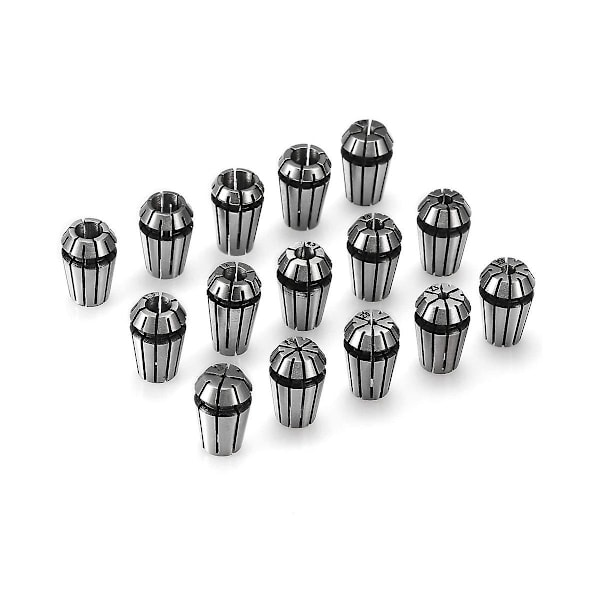 15 kpl ER11 Tarkkuusjousiholkkisarja CNC-kaiverrusjyrsinkoneen sorvin istukkatyökaluun 1,0 mm - 7,0 mm ja 1/4