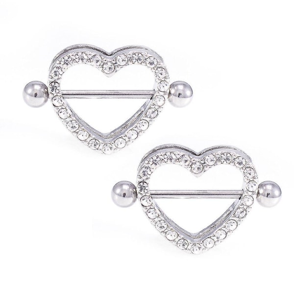 Pave Heart Nipple Protectors med Cz-smycken clear