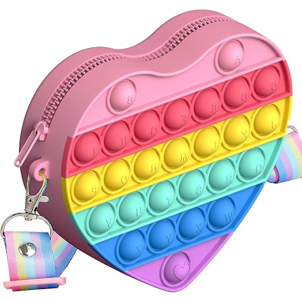 Pop Fidget -lompakko tytöille, Fidget-lelujen laukku, kuplapoppi-käsilaukku, olkalaukku tytöille ja naisille, stressiä lievittävä fidget-lelu, koulutavarat opiskelijoille