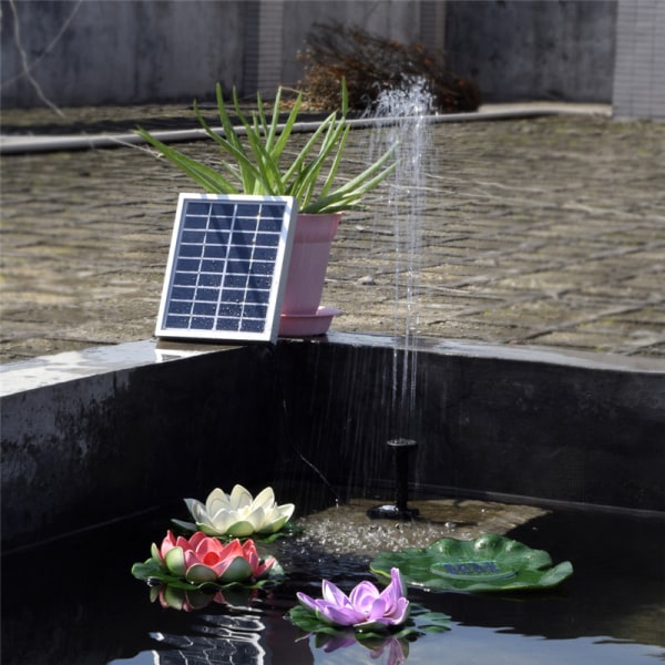 9V 2W solvattenpumpsats för fontän, damm eller trädgård