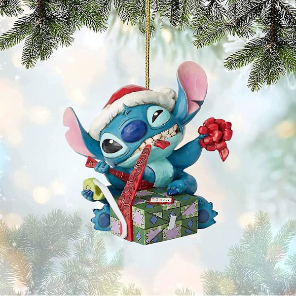 2D Akrylplatta Disney Stitch Juldekoration Anime Figurmodell Märkesjulgranshänge Bilhänge Rumdekorationer1 st-28