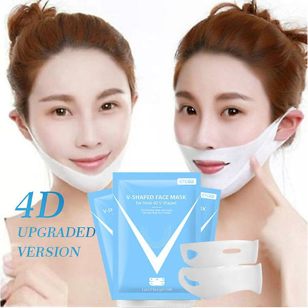 Jaysuing_1-3X Ny Bloskin Lyftande Mask Ansiktslyftande Mask Bloskin Hakmasker V-Linje Dubbelhaka Reducerande Mask V-Forma Ansiktslyftande Mask 2pcs