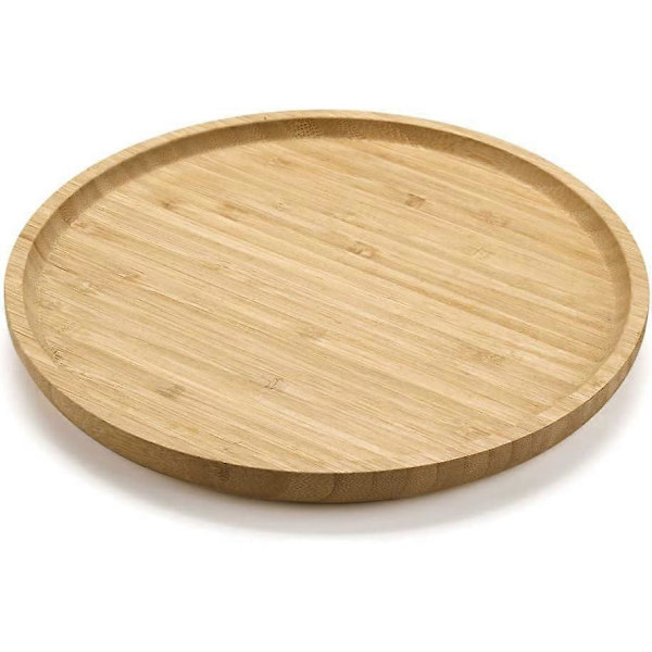 Rund bambu-bricka, träplattor, träserveringsfat, charcuterie-serveringsbräda för matbord/kaffebord, 11,8 tum 25 cm