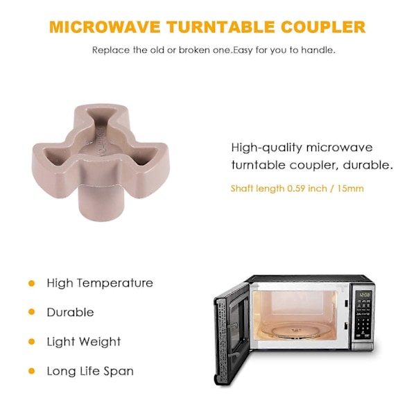 Mikrobølgeovn Turntable Kobling Mikrobølgeovn Turntable Rulleguide Støtte Glassplate Drivkobling