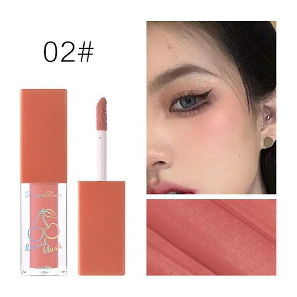 3-i-1 flydende blush mat fløjls øjenskygge blusher ansigtsrouge læbe glasur naturlig holdbar lysende hud ansigtsmakeup kosmetik b02