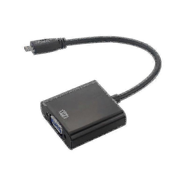 Micro-HDMI till VGA-adapterkabel med USB-kabel kompatibel med Raspberry Pi 4