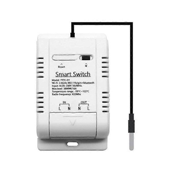 Tuya / Ewelink Smart Wifi Temperaturswitch med Energiförbrukningsovervakning RF433 Intelligent Termostat Fungerar med Alexa tuya