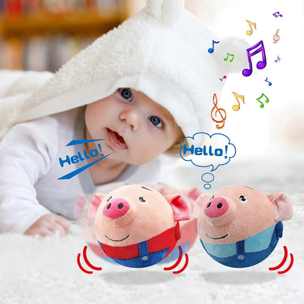 Hoppende Gris Ladbar Utgave Hoppende Ball Plysj Leke Opptak Sang Søt Stuse Leke 241570 blue