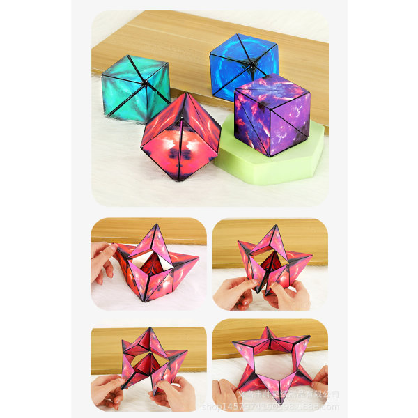 Variation Utbytbar magnetisk magic kub 3D Hand Flip Pusselleksak