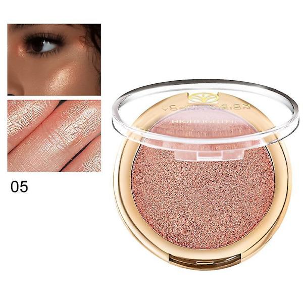 Glitter Shiny Makeup Pudder Highlight Blush Palette Shimmer High Gloss Contouring Palette Fin Glat Pudder Lysende Hudtone 04 highlight