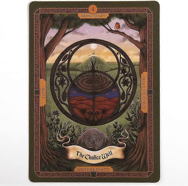 Avalonin usvat Oracle Tarot pussilla, perhepeli