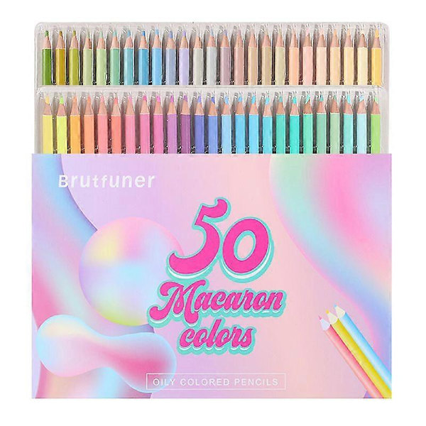 Macaron 50 Färger Färgpennor Professionella Pastellritpennor Färgpennor Konstmaterial För Konstnärer