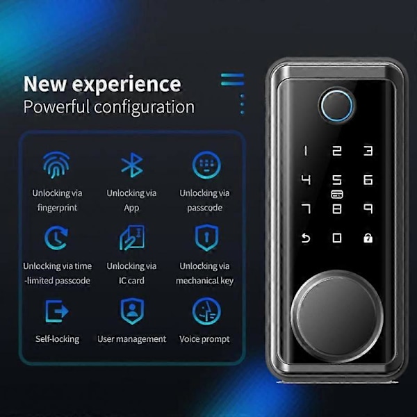 Tuya Smart Dörrlås Utomhusgrind Vattentät Dubbel Fingeravtryckslås Digitalt Lösenord d01