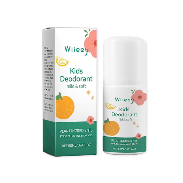 Frisk Naturlig Deodorant För Barn & Tonåringar, Aluminiumfri Parabenfri Hypoallergen Deodorant, Vanilj Citrus Rullande Doft 50ml 1pcs