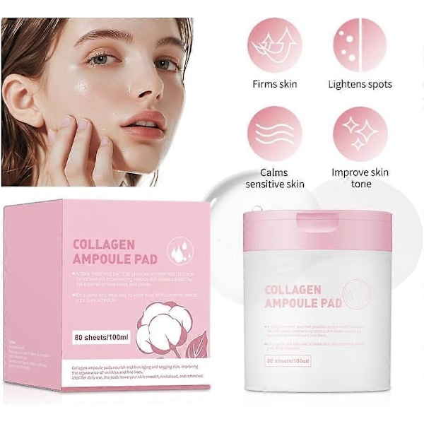 Kollagen Toner Pad, Runde Bomulls-Ansikts Toner Pads, Fuktighetsgivende Opplysende Toner Pads, Hudstrammende & Gjenoppretter Elasticitet madecassoside blemish pad