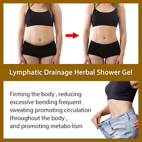 Jaysuing 30ml örtbaserad ingefära duschgel lymfatisk dränage bantning formning främja ämnesomsättning -3166034970331
