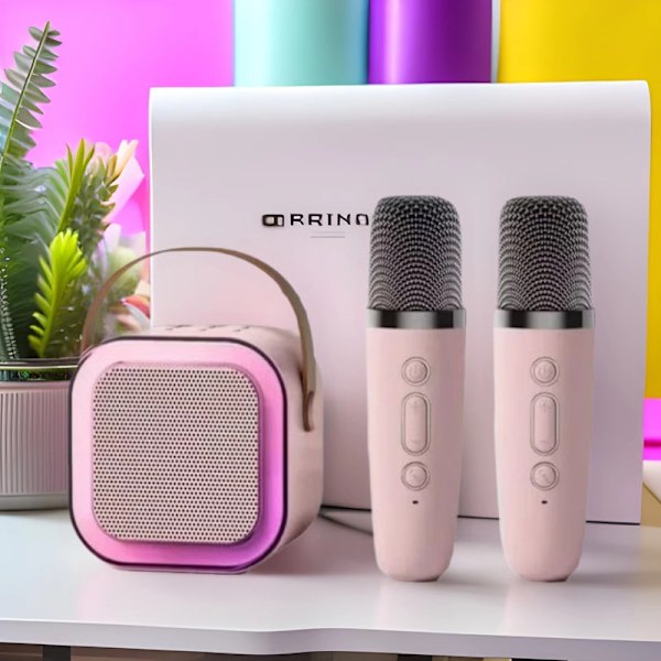 K12 Dubbel Mikrofon Rosa Bluetooth Högtalare Mikrofon Hem KTV Set