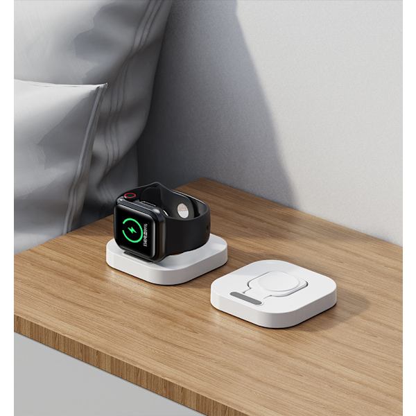 Bærbar trådløs magnetisk opladningshåndstativ til Apple Watch white