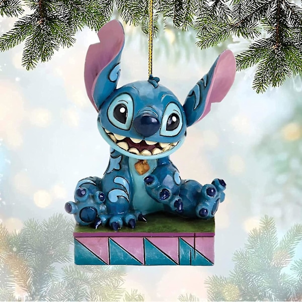 2D Akrylplatta Disney Stitch Juldekoration Anime Figurmodell Märkesjulgranshänge Bilhänge Rumdekorationer1 st-18