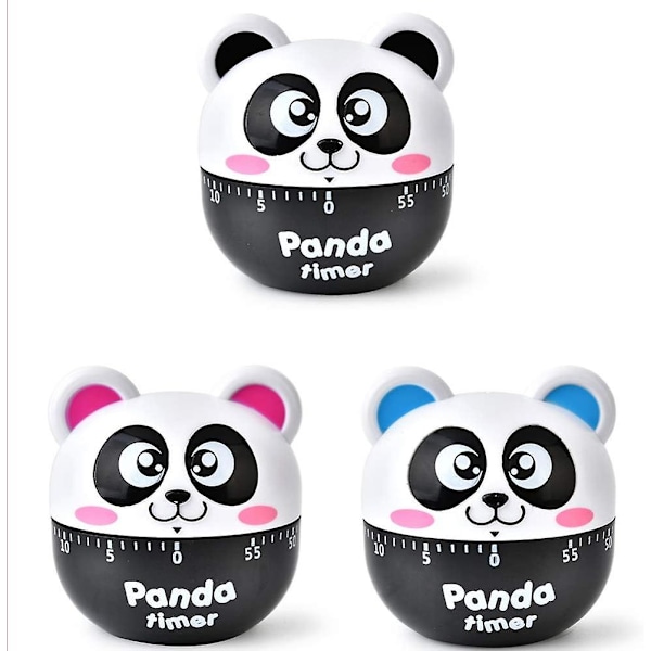 Søt kjøkkentimer Panda Klasserom Timer Mekanisk Modellering Kjøkken Baking Matlaging Timer Påminnelse 60 Minutter (Rosa)