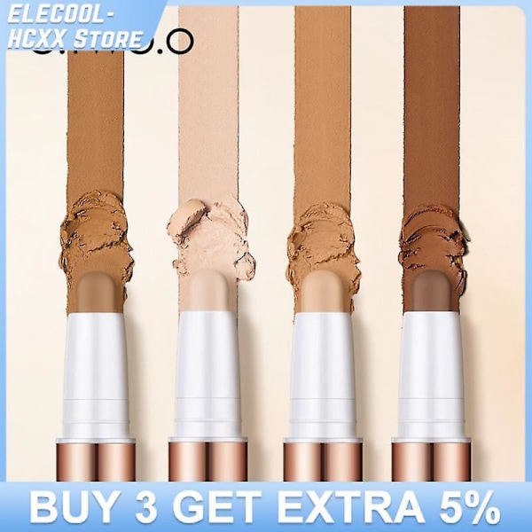 O.two.o 3D dobbelthodet sminke highlighter V-ansikt concealer konturering bronzere highlighters penn kosmetisk sminke konturstift natural warm coffee