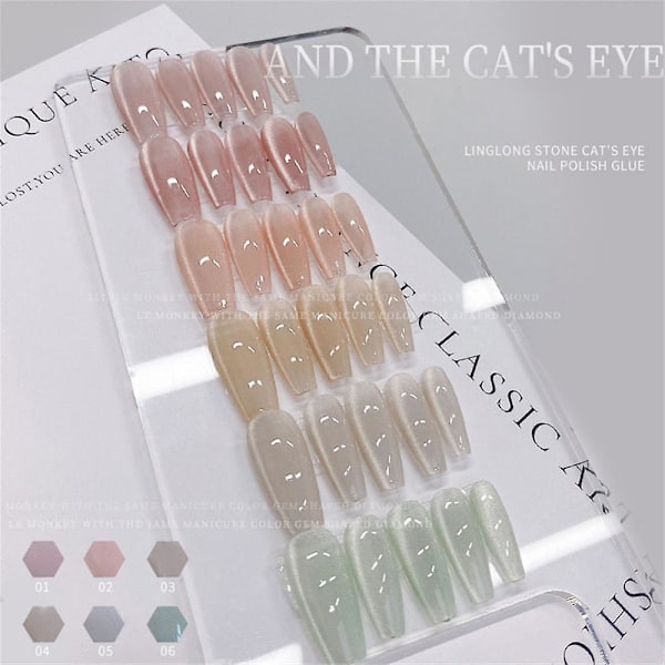 15ml Magnetisk Kristall Cat Eye Gel Nagelfärg Glitter Spar Is Transparent Soak Off a01