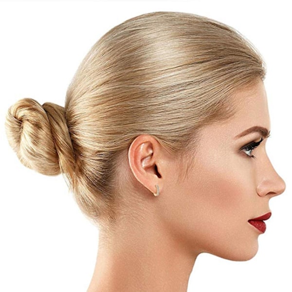Öronclips Mikro Stud Örhängen Kvinnors Silver Full Diamant Hoop Örhängen --- Slät Guld
