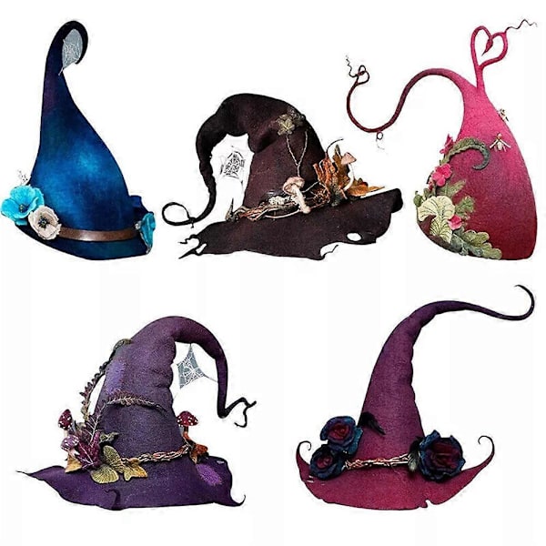 Halloween Party Filt Heks Hat Justerbar Party Heks Hat Cosplay Prop Hot style 4