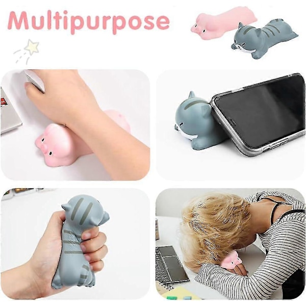 Tangentbordshandstödsset, Musmattan med handledsstöd, 2 st Söta Musmattor med handledsstöd, Mjukt Bekvämt Kontorsmusmattan med handledsstöd för att Lindra Handledssmärta