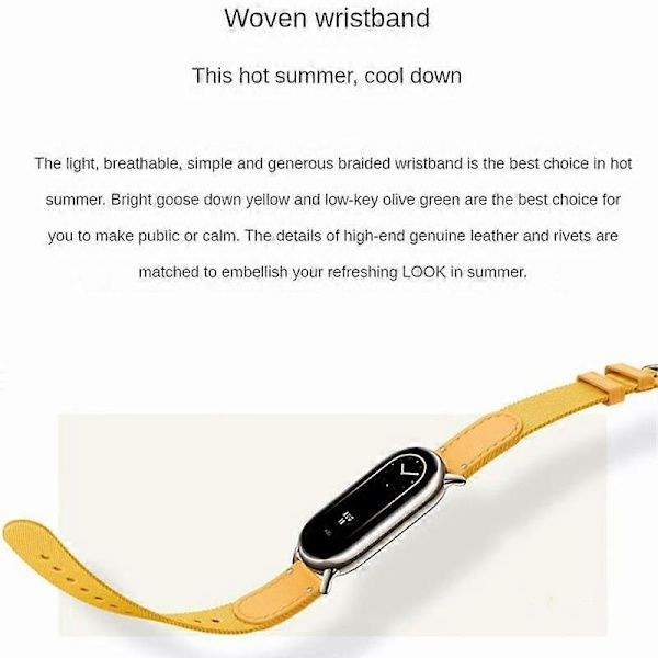 Vävd Rem för Xiaomi Miband 8 Armband för Mi8 Nfc Canvas Man Kvinna Sport Smart Watch