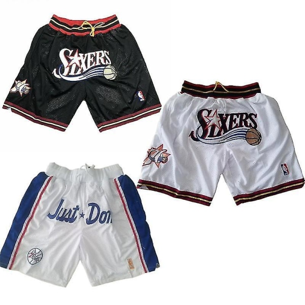 Sixers Vintage Just Don Broderade Basketbyxor Shorts Black XXL