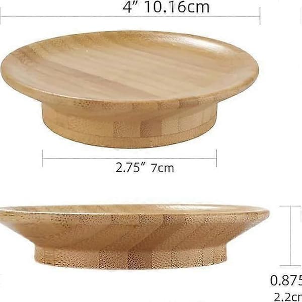 Återanvändbara 4 tum bambu vinglas charcuterie-toppar, 4-pack