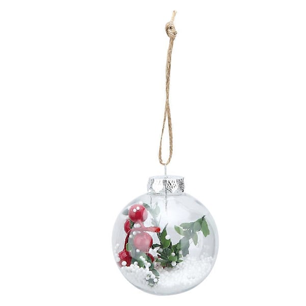 6 stk/sett Transparent Julekule Julebærekule Juletre Henger OrnamentType 6