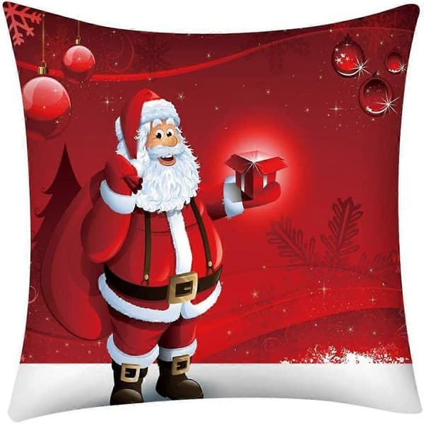 Coversolate Pute- og Dekorputer 45x45 Juler, Sett med 4 Bomullslin Puter Dekorative Putetrekk for Sofa