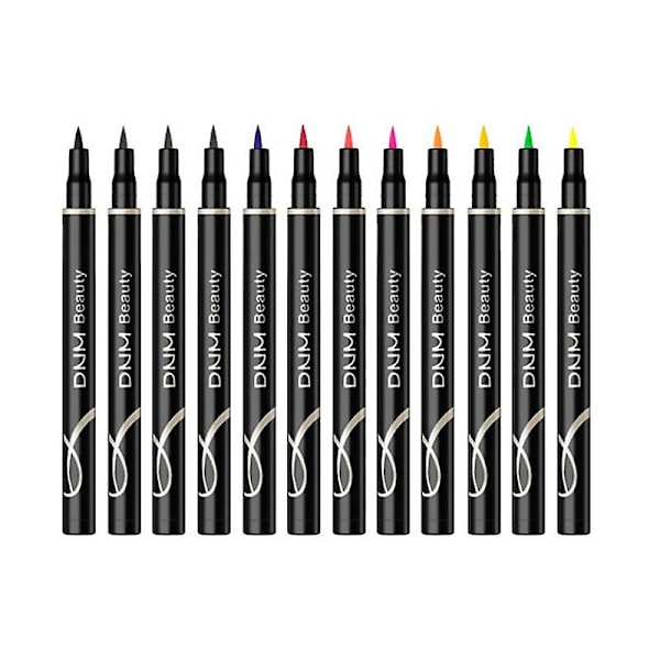 12 färger Eyeliner Pen Charming Matte Vattentät Långvarig Inte Blommande Cat Eye yellow