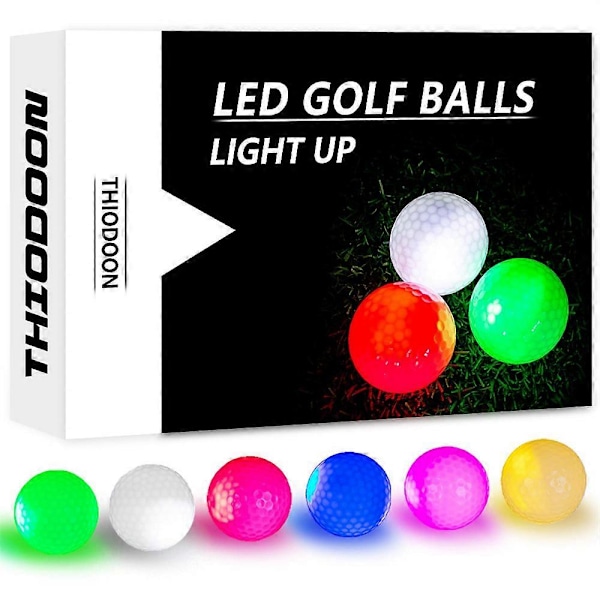 Lysende LED Golfball - Blinkende nattlys, glødende fluorescerende golfballer, golføvingsballer, sportsutstyr yellow