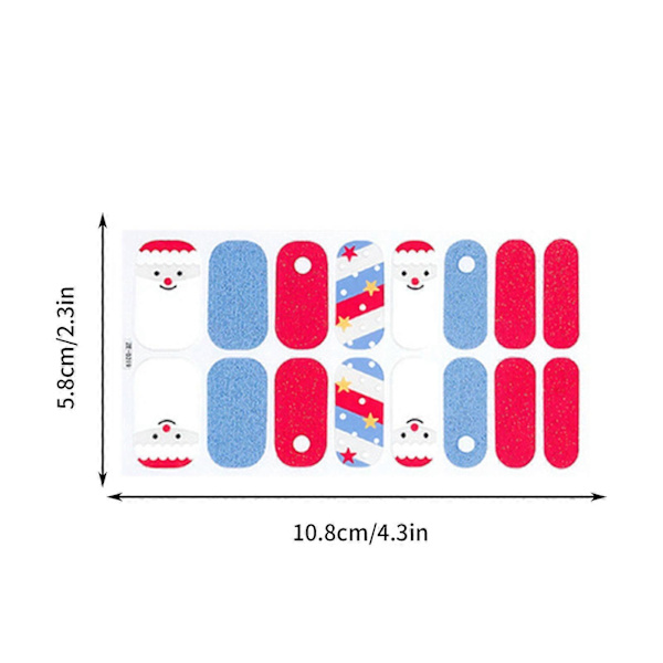 16-pack Nagelsticker, Nagellacksdekaler, Nagelsticker, Nagelsticker, Nagelsticker för kvinnor och flickor, Dekorationer, Fest, Jul, Nagelfilmer, Glitter a