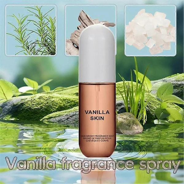 VANILLA SKIN Hiusten ja vartalon tuoksusuihke, matkakokoinen suihke 3pcs