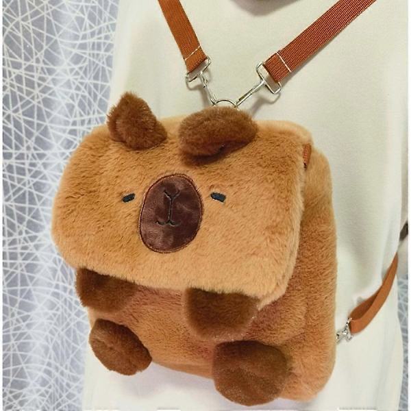 Kapibara Plysch Ryggsäck Kawaii Mode Plushie Dock Fur Väska Barnväska Axelväska Mini Ryggsäck cpbla new backpack