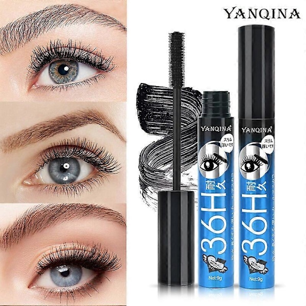 Mascara og Eyeliner Pensett - Lang, Krøllete, Vannfast, Svettebestandig, Ikke-Smuddende 01 red set