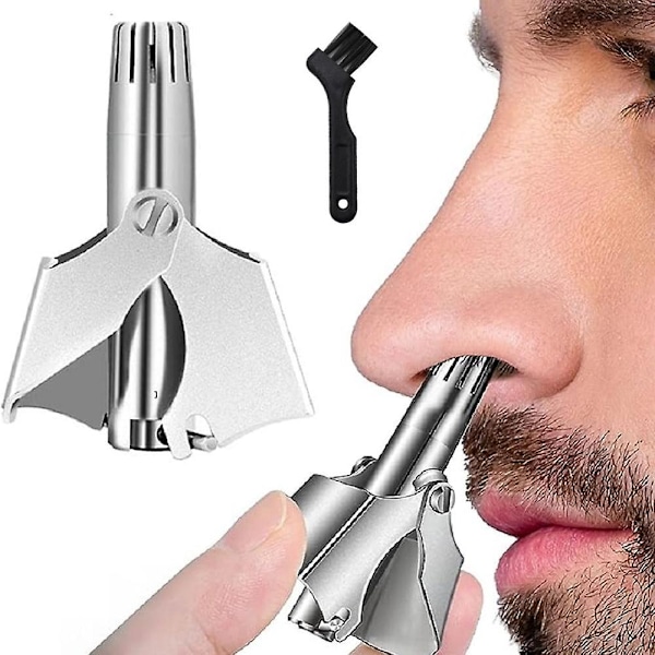 1 stk Næsehårs Trimmer Mini Bærbar Rustfrit Stål Næsehårsfjerner Manuel Trim Næse Øre Vibrissa Saks Vaskbar Razor Shaver til Mænd