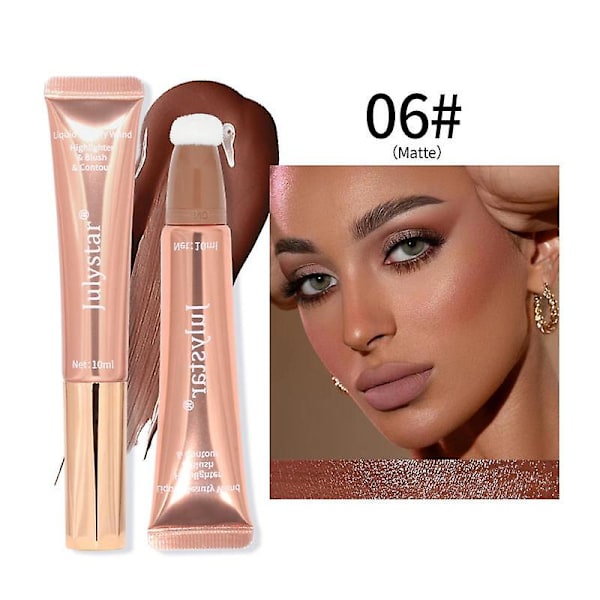 1 kpl Blush Beauty Wand Monitoiminen Meikkikynä Glitter Contouring Kasvojen Shimmer Highlight Blush Nestemäinen Contour Applikaattori a06