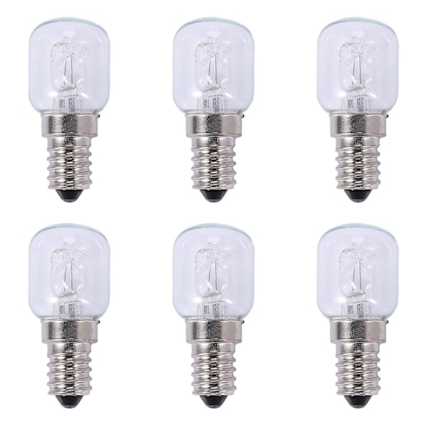 6x E14 High Temperature Bulb 500 Degrees 25w Halogen Bubble Oven Bulb E14 250v 25w Quartz Bulb