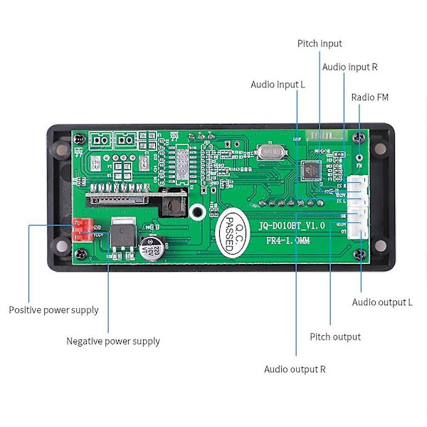 12V MP3 WMA Dekooderilauta Bluetooth 5.0 Auton MP3-soitin USB-tallennusmoduuli FM AUX Radio auton kaiuttimille Hands-Free Audiovahvistin